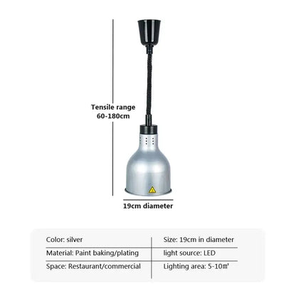 Industrial copper electric heat lamp 5-piece set dining room pendant light