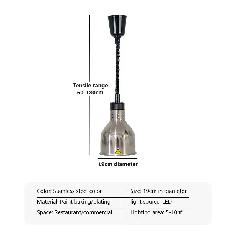 Industrial copper electric heat lamp 5-piece set dining room pendant light