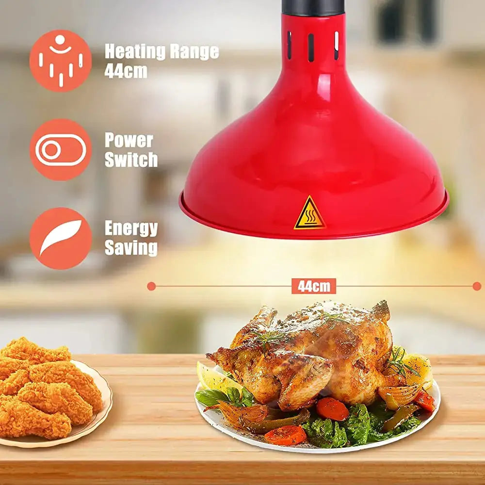 Industrial copper electric telescopic food heat pendant light kitchen