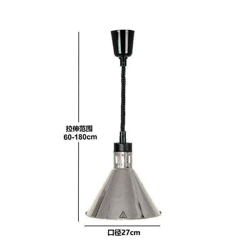 Industrial copper electric telescopic heat lamp pendant light dining room