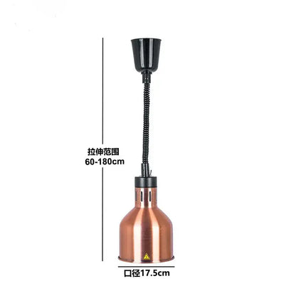Industrial copper electric telescopic heat lamp pendant light dining room