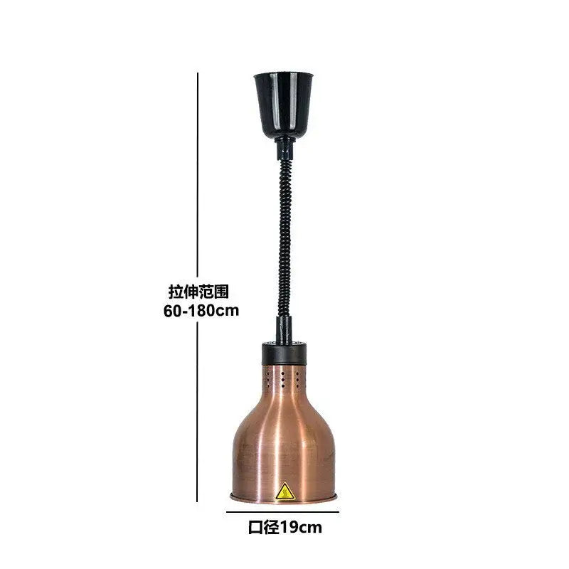 Industrial copper electric telescopic heat lamp pendant light dining room