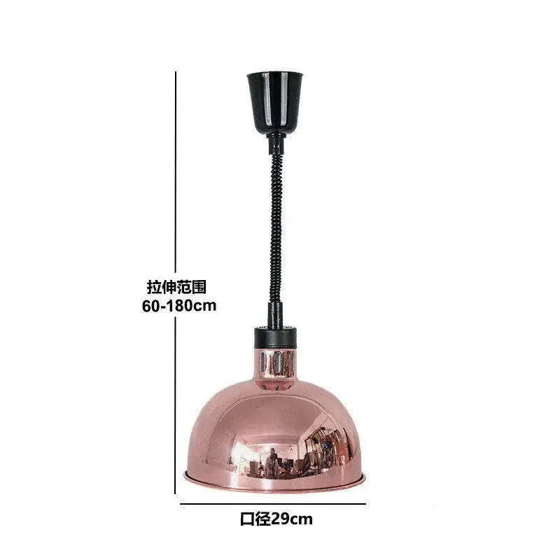 Industrial copper electric telescopic heat lamp pendant light dining room