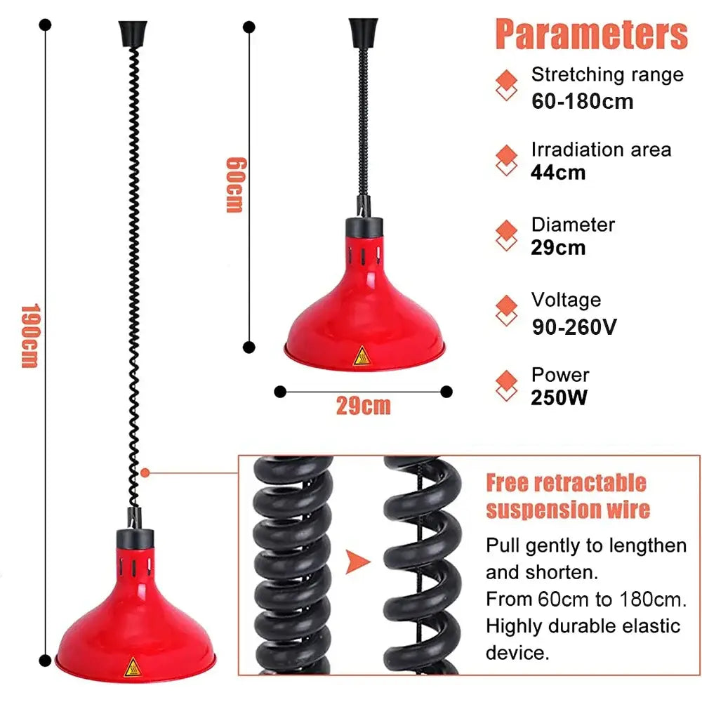 Industrial copper electric telescopic heat lamp pendant light dining room
