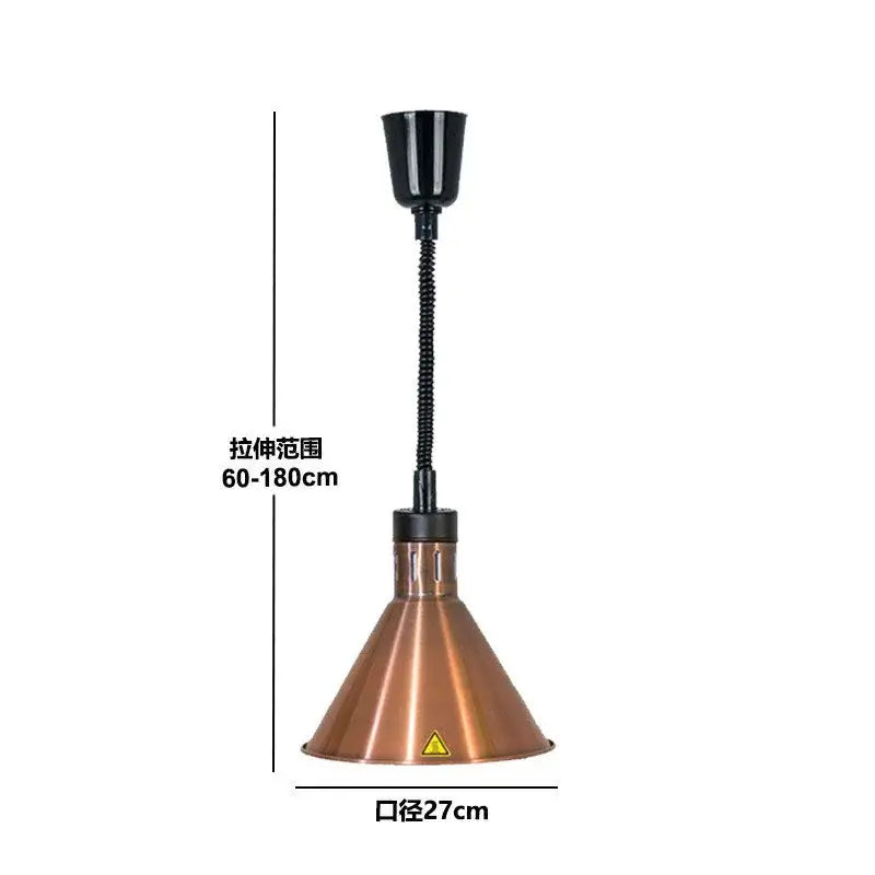 Industrial copper electric telescopic heat lamp pendant light dining room