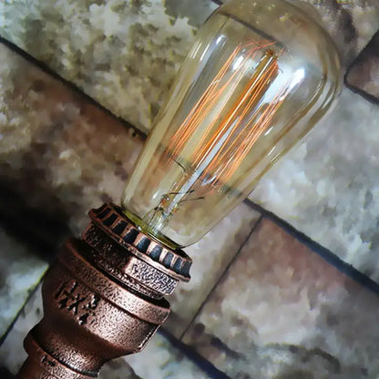 Industrial copper iron pipe wall sconce living room triple edison lamp