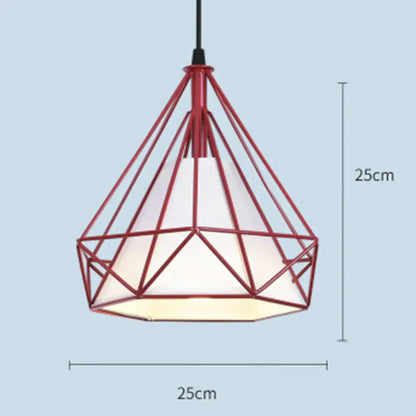 Industrial diamond cage pendant chandelier for kitchen and living room