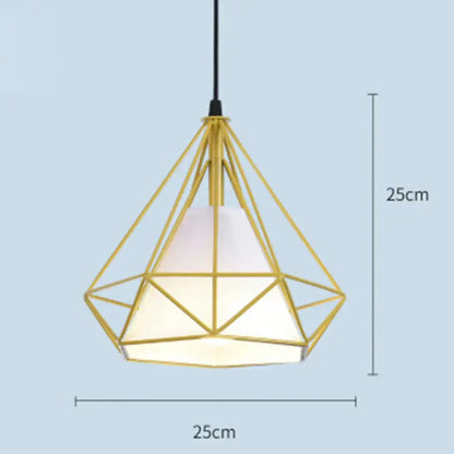 Industrial diamond cage pendant chandelier for kitchen and living room