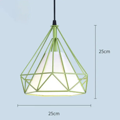 Industrial diamond cage pendant chandelier for kitchen and living room