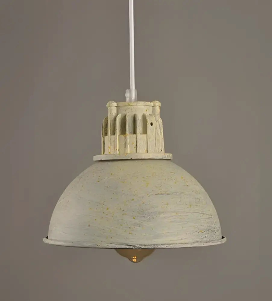 Industrial distressed white metal pendant lamp dining room