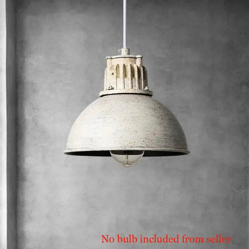 Industrial distressed white metal pendant lamp dining room