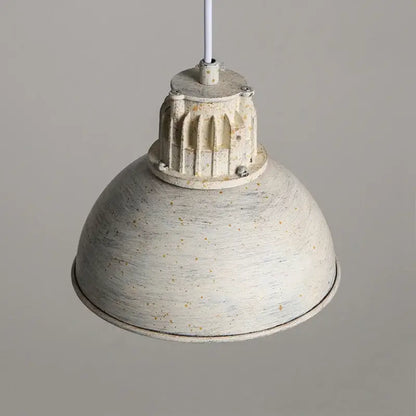 Industrial distressed white metal pendant lamp dining room