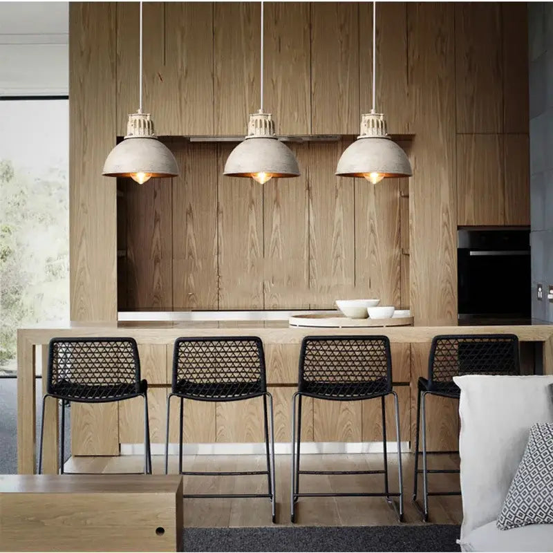Industrial distressed white metal pendant lamp dining room