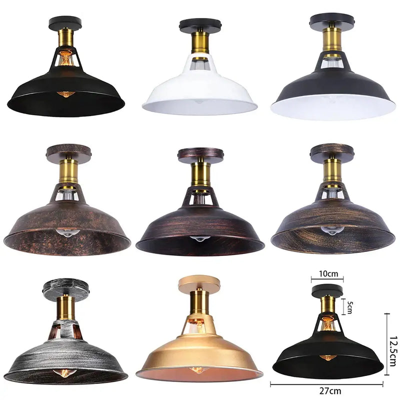 Industrial dome metal ceiling light shade – kitchen bar lighting