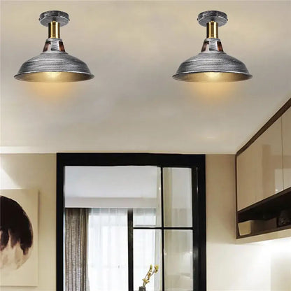 Industrial dome metal ceiling light shade – kitchen bar lighting