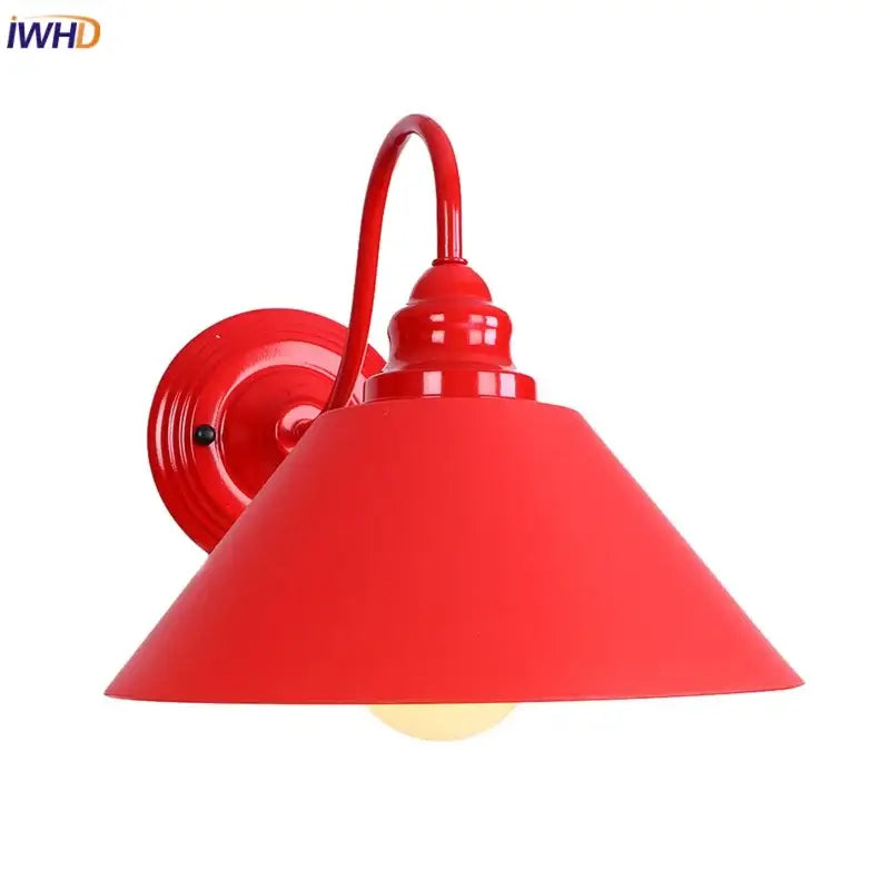 Industrial edison red led wall lamp – bedroom vintage sconce