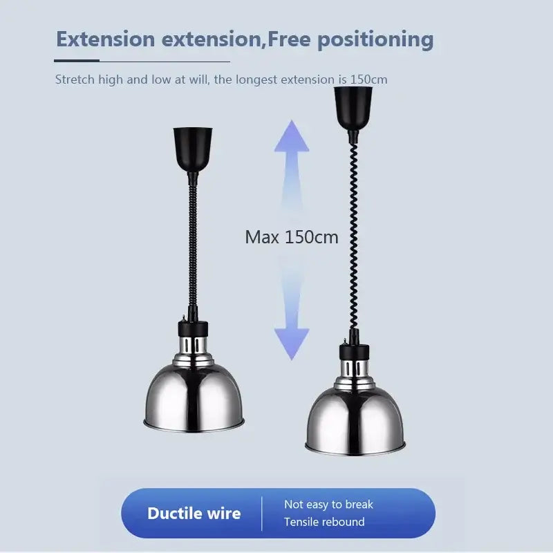 Industrial electric heat lamp kitchen dome pendant light