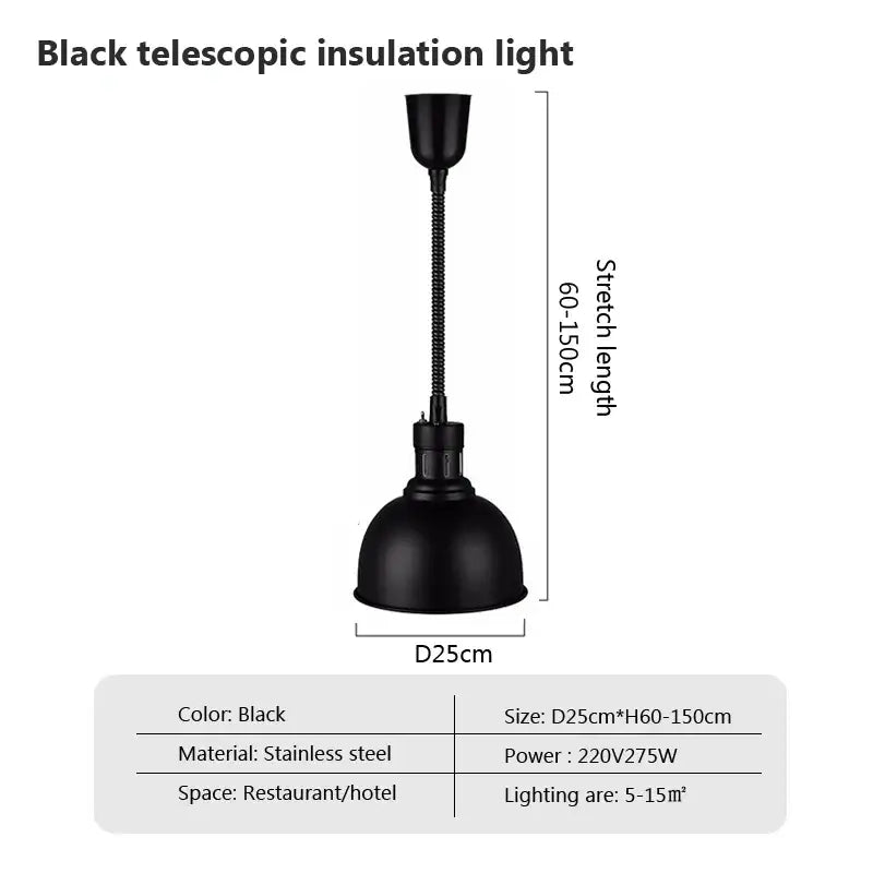 Industrial electric heat lamp kitchen dome pendant light