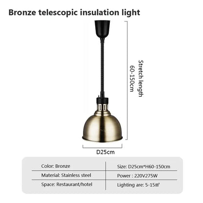 Industrial electric heat lamp kitchen dome pendant light