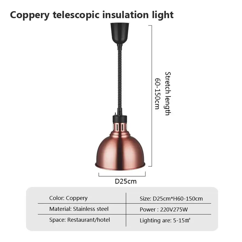 Industrial electric heat lamp kitchen dome pendant light
