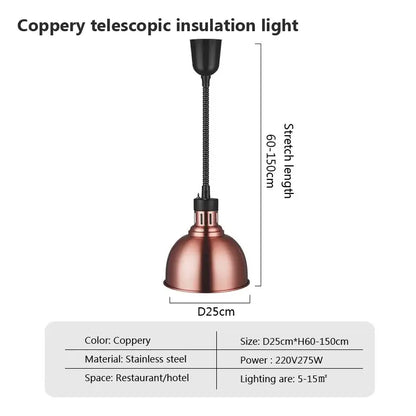 Industrial electric heat lamp kitchen dome pendant light