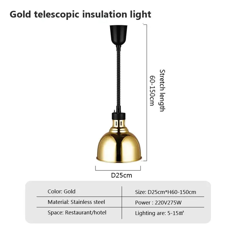 Industrial electric heat lamp kitchen dome pendant light