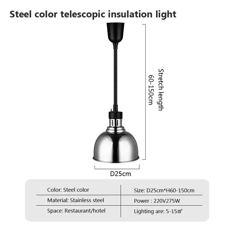 Industrial electric heat lamp kitchen dome pendant light