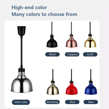 Industrial electric heat lamp kitchen dome pendant light