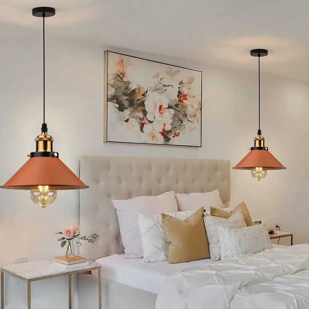 Industrial farmhouse brown pendant light kitchen island brass accents