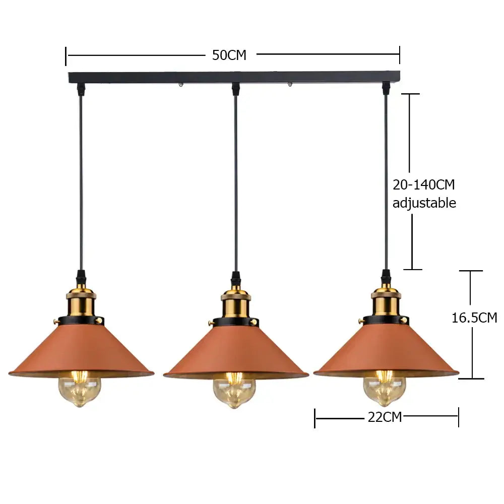 Industrial farmhouse brown pendant light kitchen island brass accents