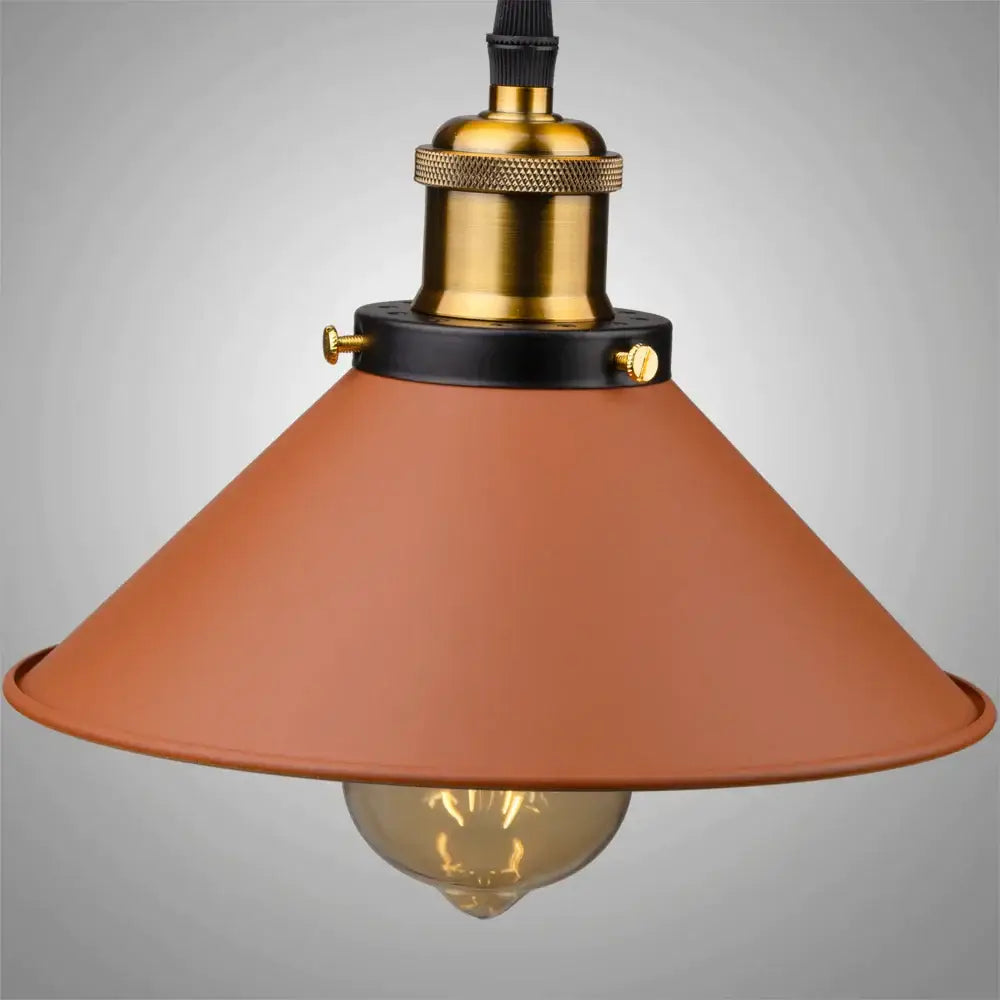 Industrial farmhouse brown pendant light kitchen island brass accents