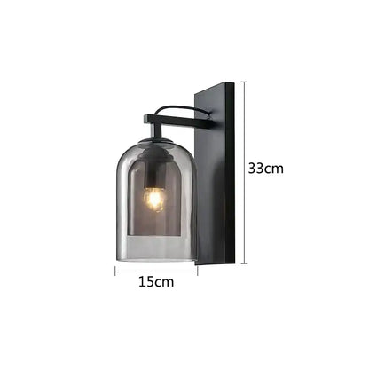 Industrial glass wall lamps bedroom clear dome sconce