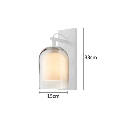 Industrial glass wall lamps bedroom clear dome sconce
