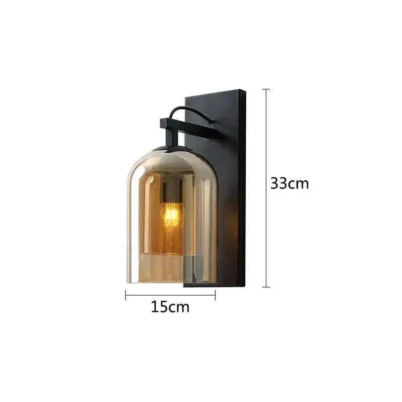 Industrial glass wall lamps bedroom clear dome sconce
