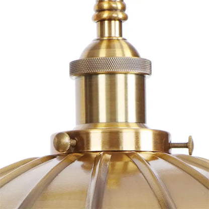 Industrial gold fluted wall lamp with pull chain switch bedroom sconce