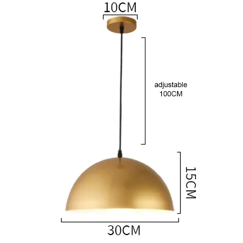 Industrial gold wrought iron geometric pendant light dining room