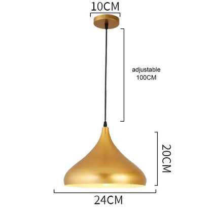 Industrial gold wrought iron geometric pendant light dining room