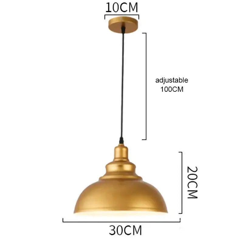 Industrial gold wrought iron geometric pendant light dining room