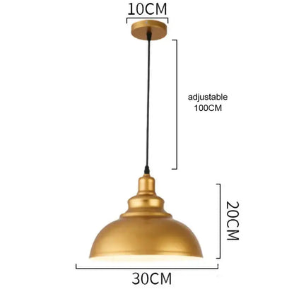 Industrial gold wrought iron geometric pendant light dining room