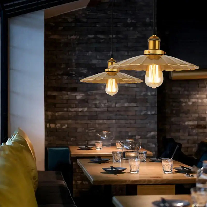 Industrial gold wrought iron geometric pendant light dining room