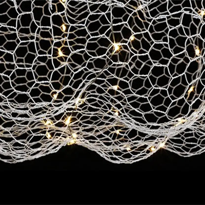 Industrial golden cloud pendant lights bedroom wire mesh chandelier