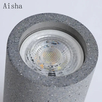Industrial gray & white concrete ceiling light for kitchen 3 pack