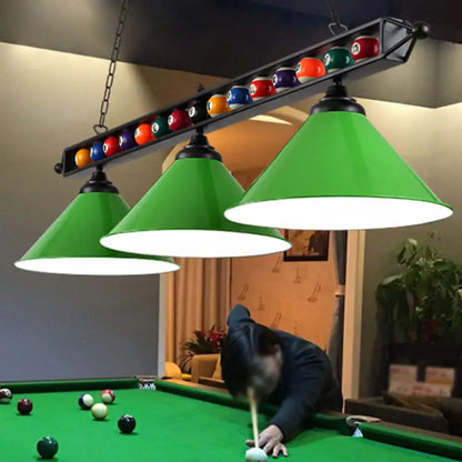 Industrial green billiard lamp country club island light dining room