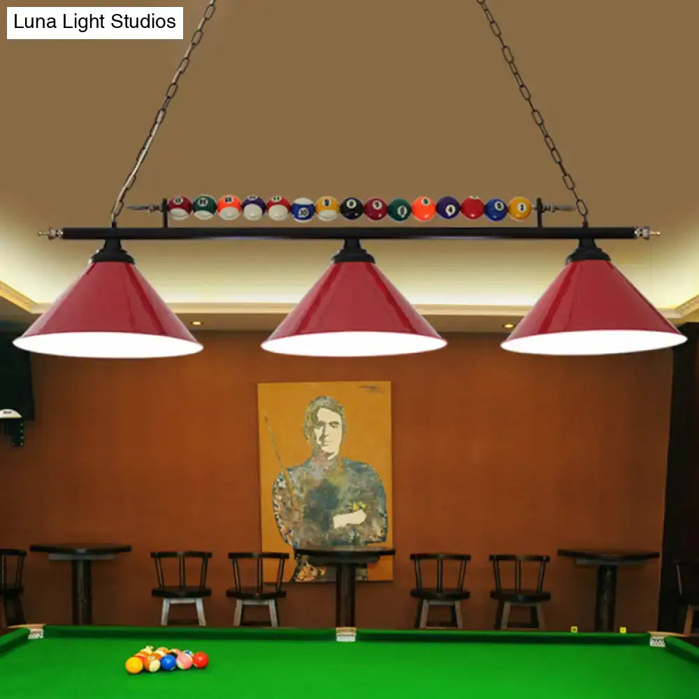 Industrial green billiard lamp country club island light dining room