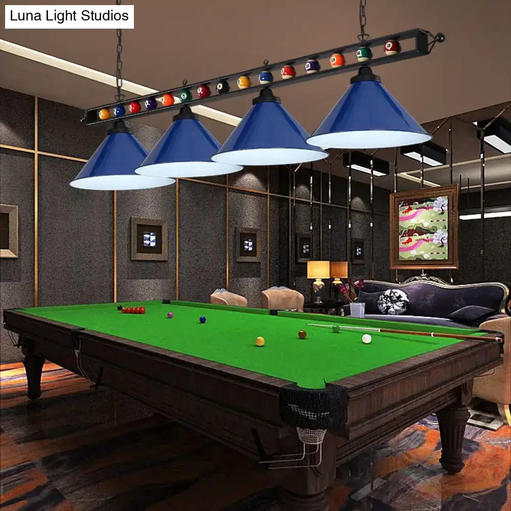 Industrial green billiard lamp country club island light dining room