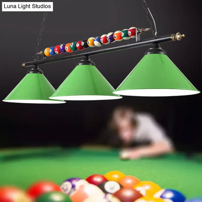 Industrial green billiard lamp country club island light dining room