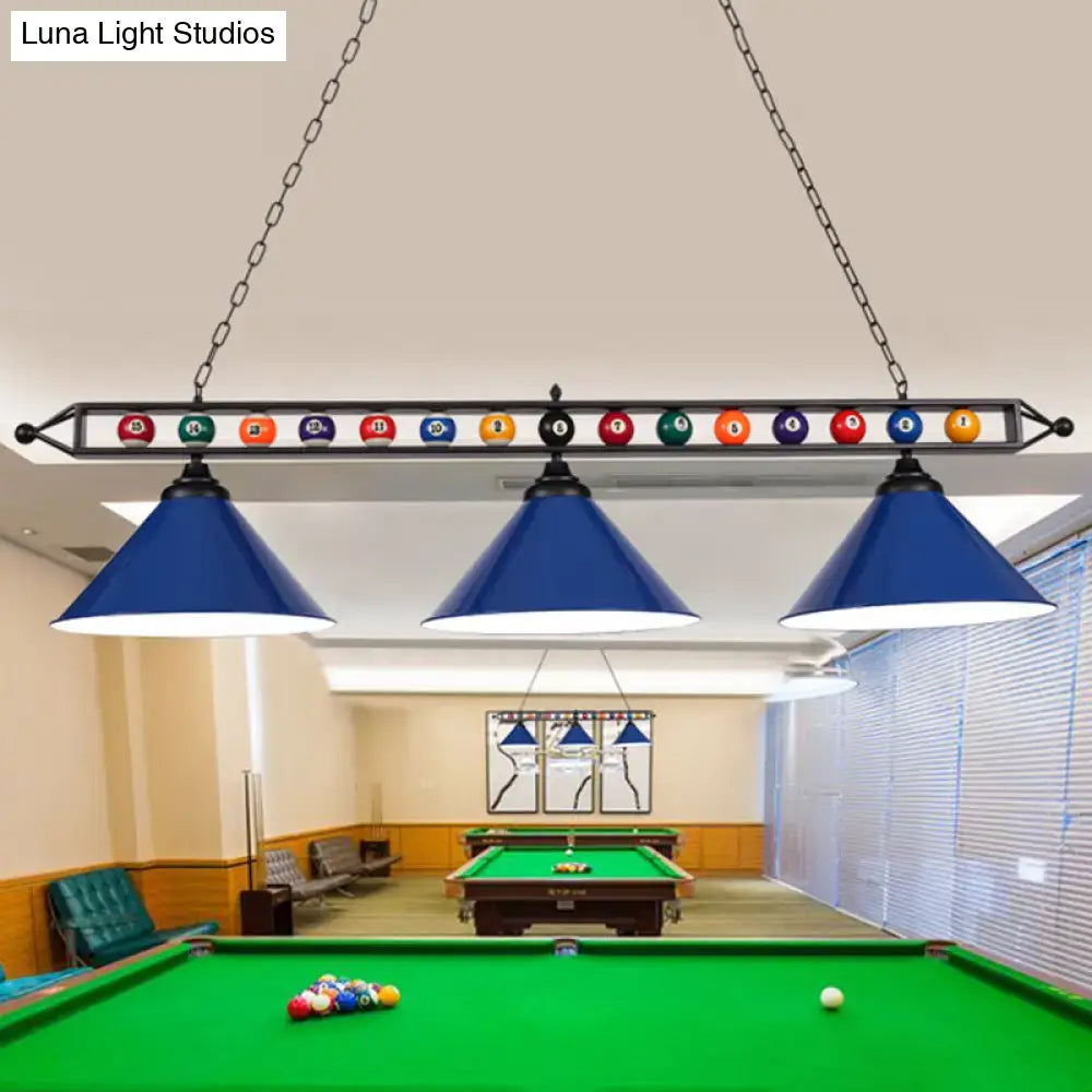 Industrial green billiard lamp country club island light dining room