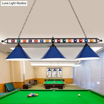 Industrial green billiard lamp country club island light dining room