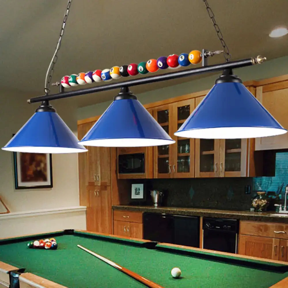 Industrial green billiard lamp country club island light dining room
