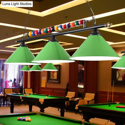 Industrial green billiard lamp country club island light dining room
